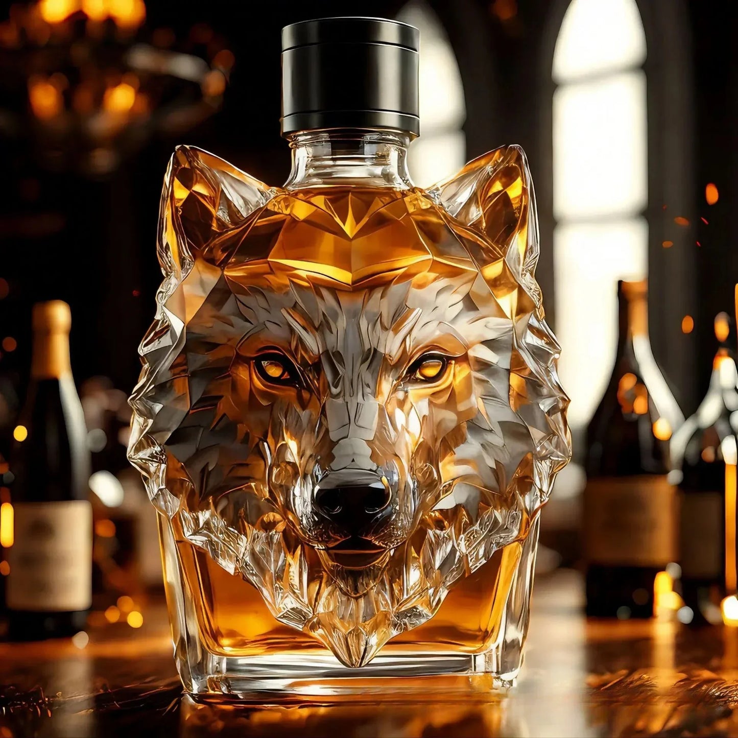 300/350 ml Wolf Head Shape Design Whiskey Decanter Leak-proof Seal Decanter Wine And Whiskey Accessories for Father's Day Gift